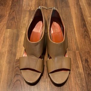 Cole Haan Tan Patent Leather Wedges